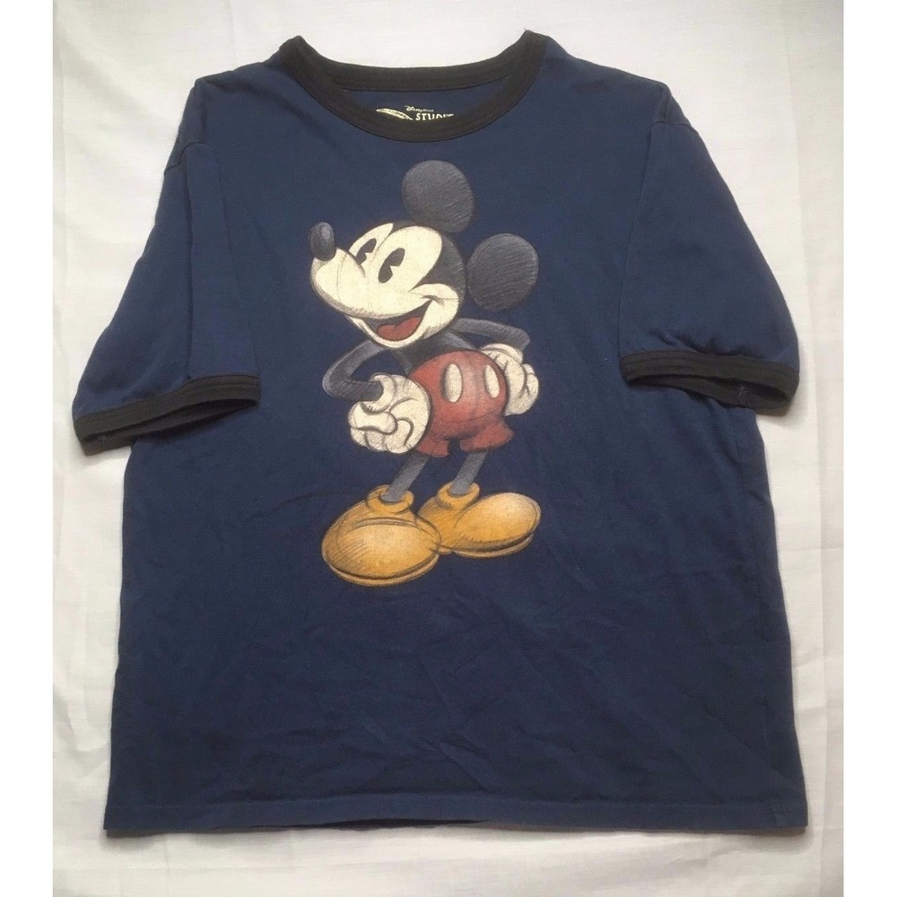 Disney Mickey Mouse T Shirt Size Large Blue Studio‎ Collection Short Sleeve A
